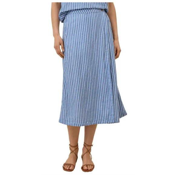 PACT Canopy Linen Wrap Skirt - Bondi Stripe- L - Picture 8 of 9